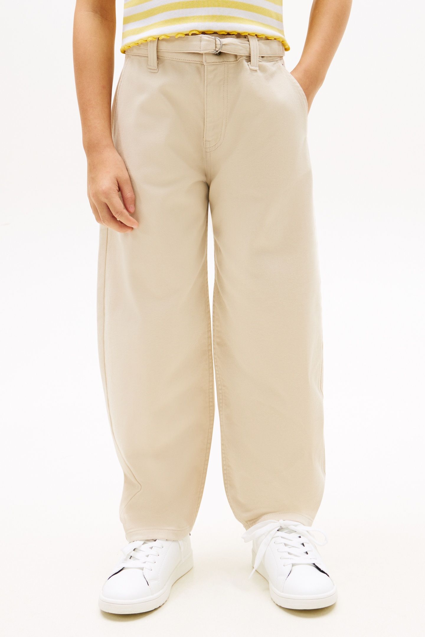 GIRLS BARREL PANTS CLASSIC BEIGE 1