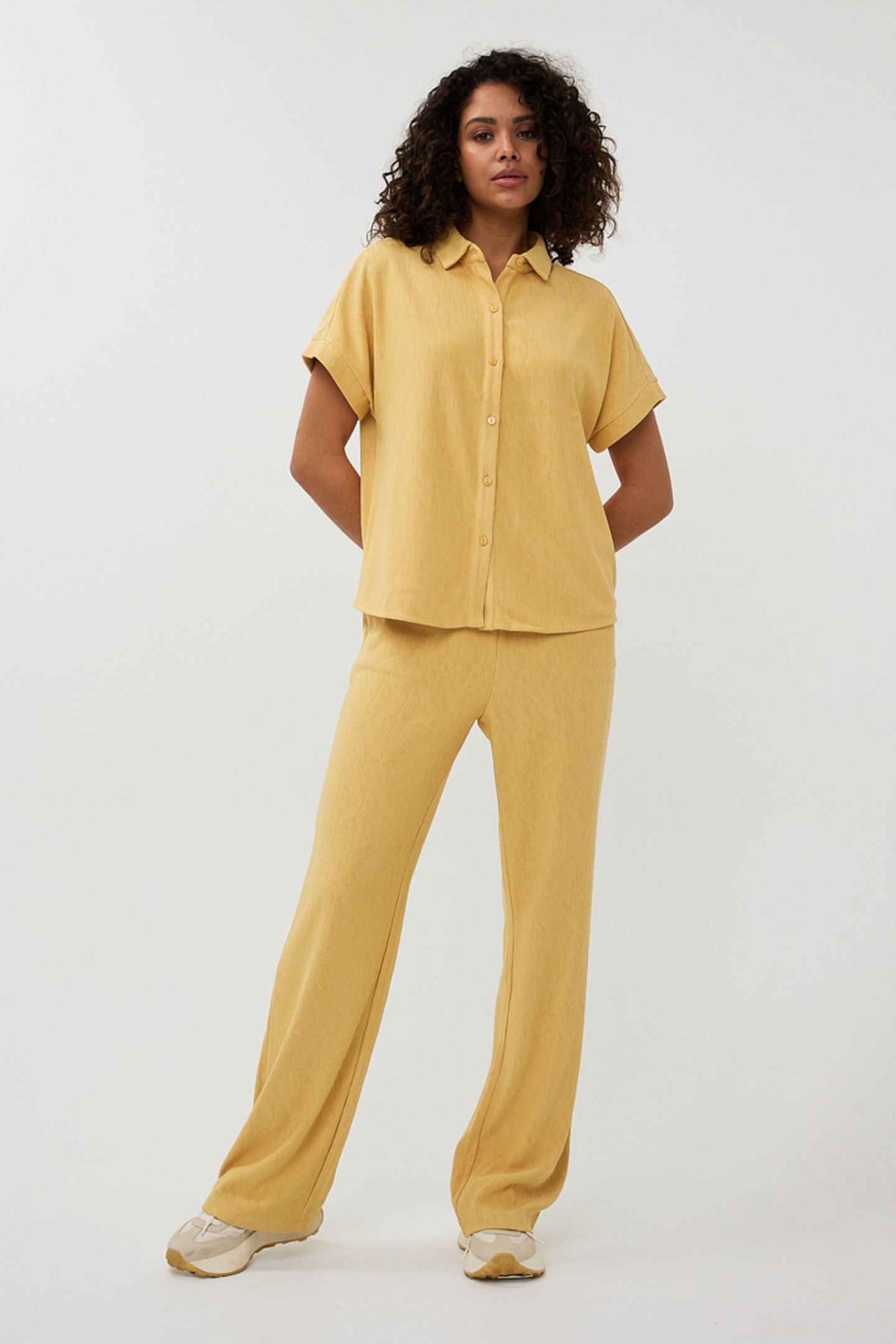 TROUSERS FANCY CRINKLE YELLOW 2