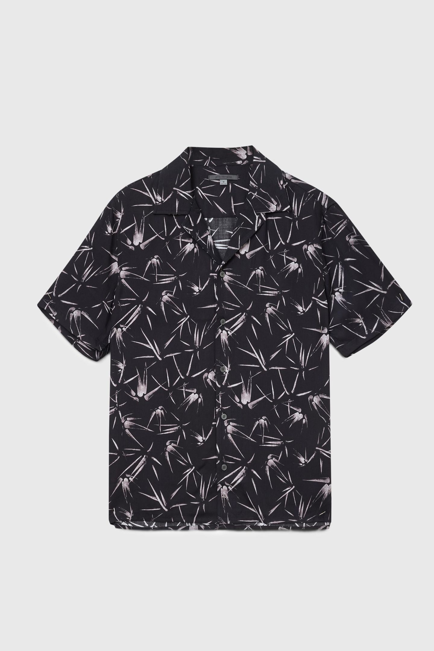 DAN CAMP COLLAR SHIRT IN THORN PRINT BLACK 2