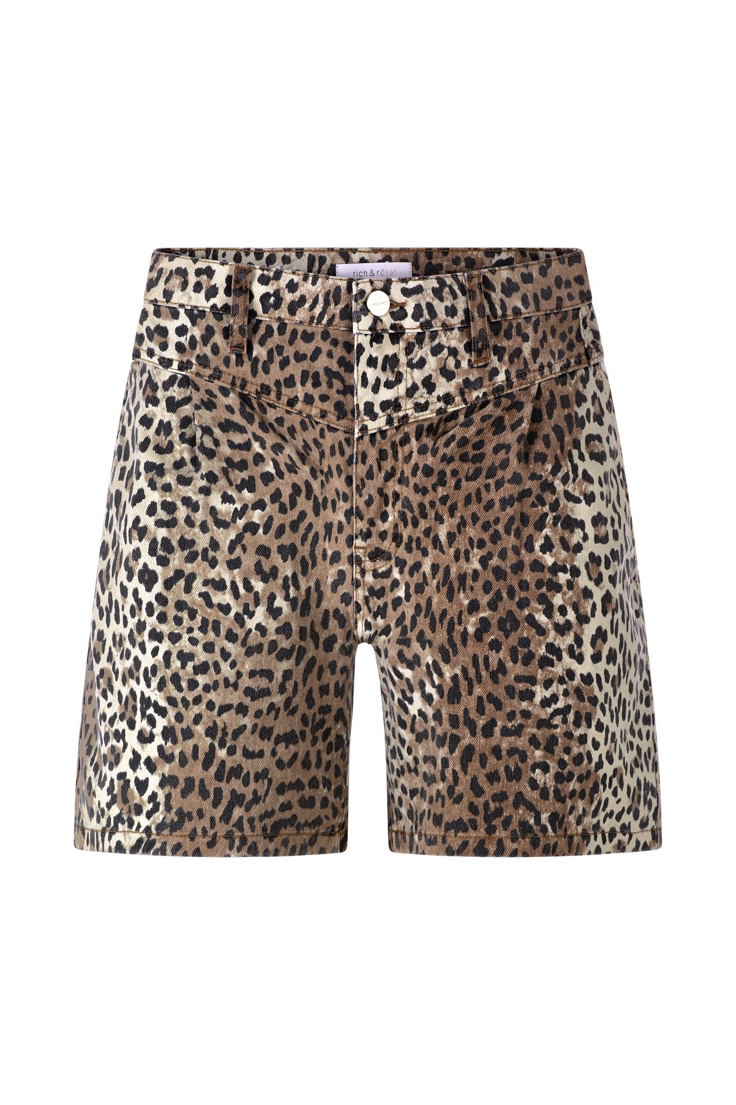 LEOPARD PRINT DENIM SHORTS CAFFEE LATTE 4