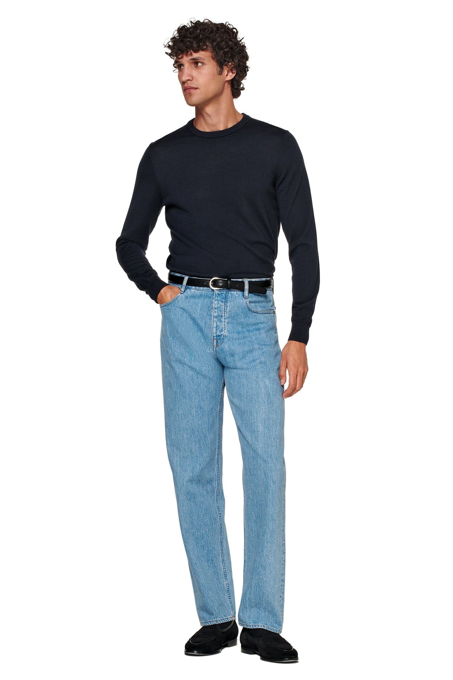LSCREW MERINO NAVY CREW AND V NECK NAVY 1