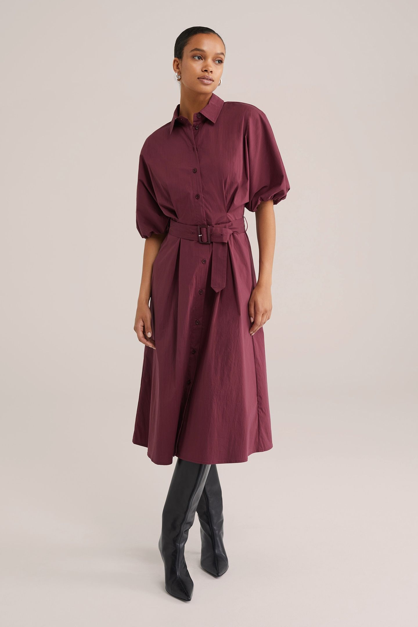 DRESS MID LENGTH VINTAGE RED 2
