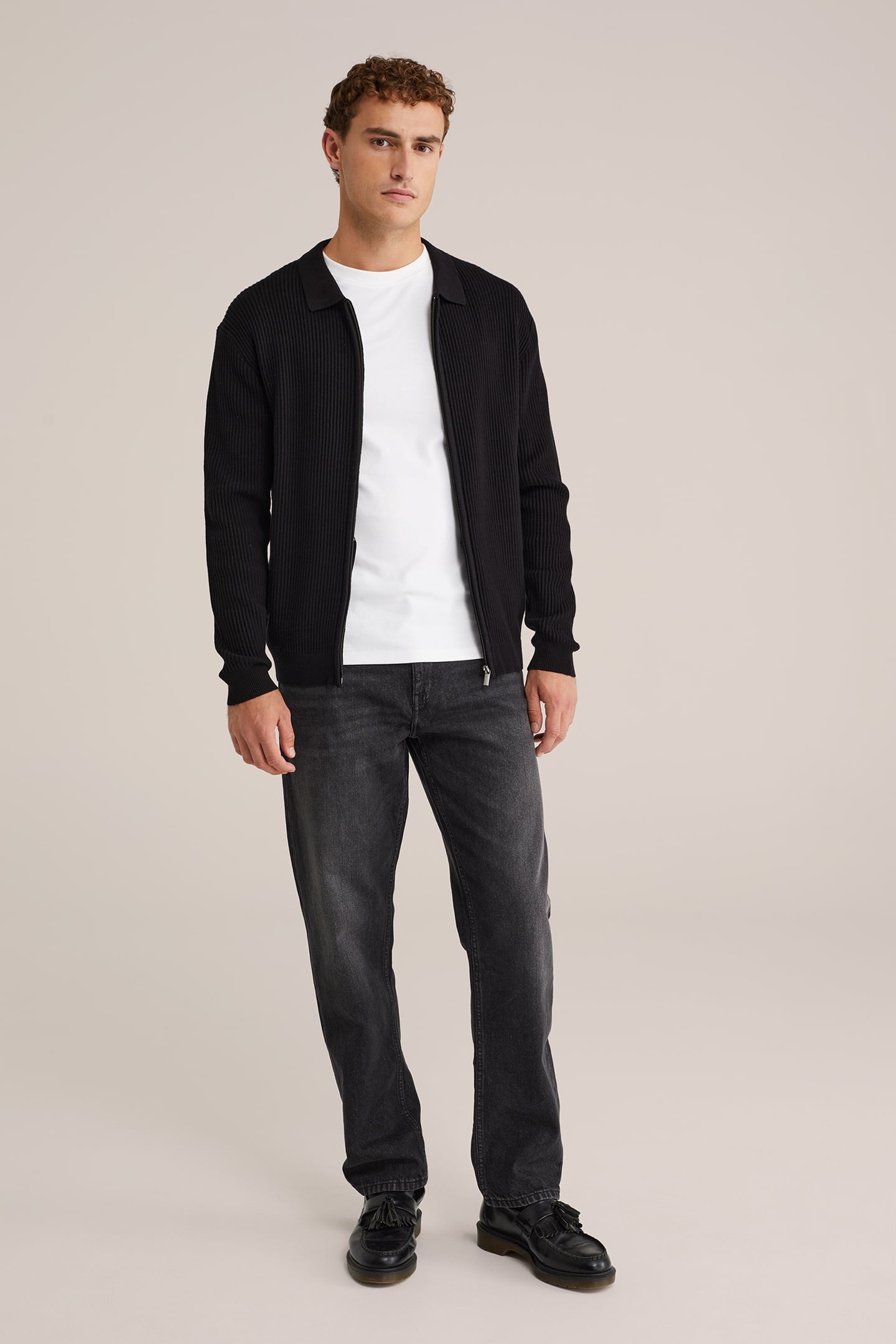 CARDIGAN WITH ZIPPER BLACK 1