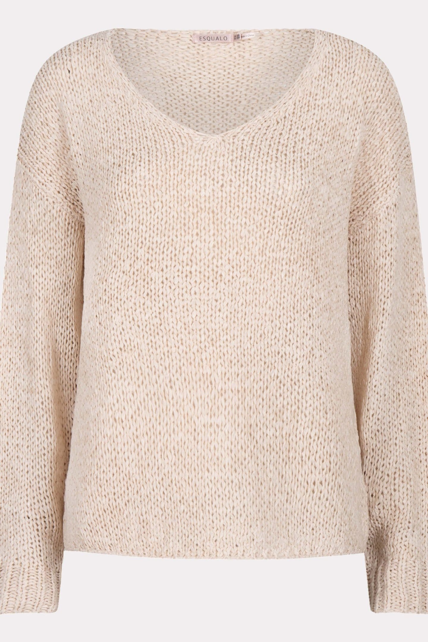 SWEATER V-NECK TAPE YARN SAND 5