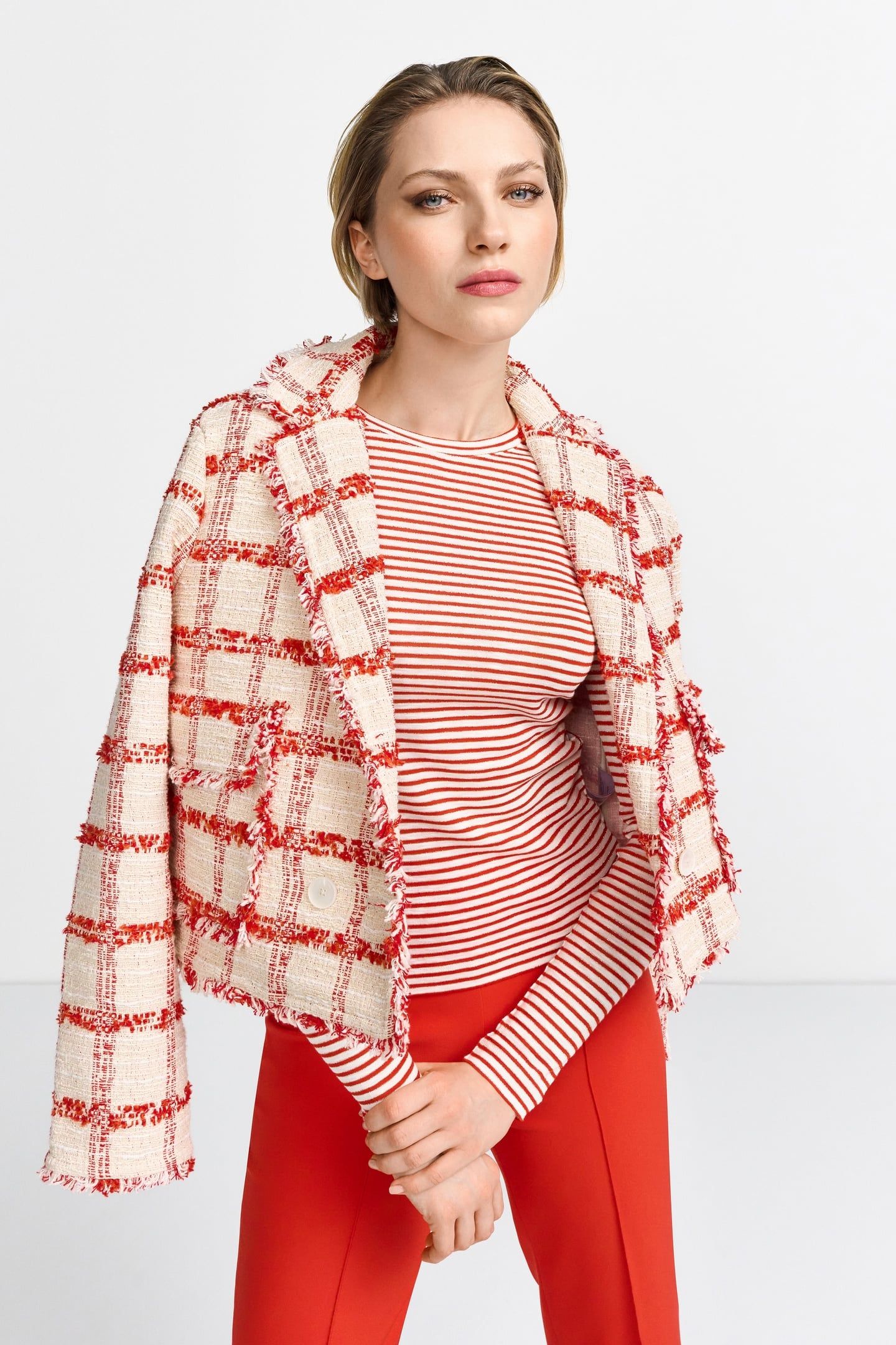 SPARKLE STRIPED LONGSLEEVE ORGANIC SUNSET RED 2