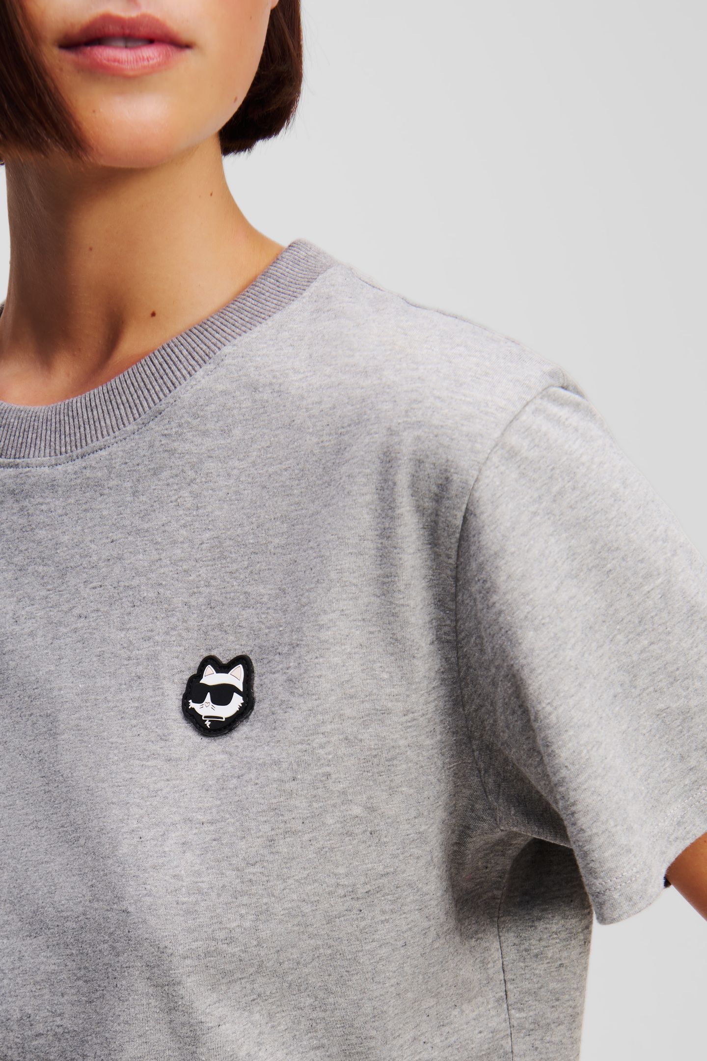 IKON PATCH T-SHIRT LIGHT GREY MELANGE 3
