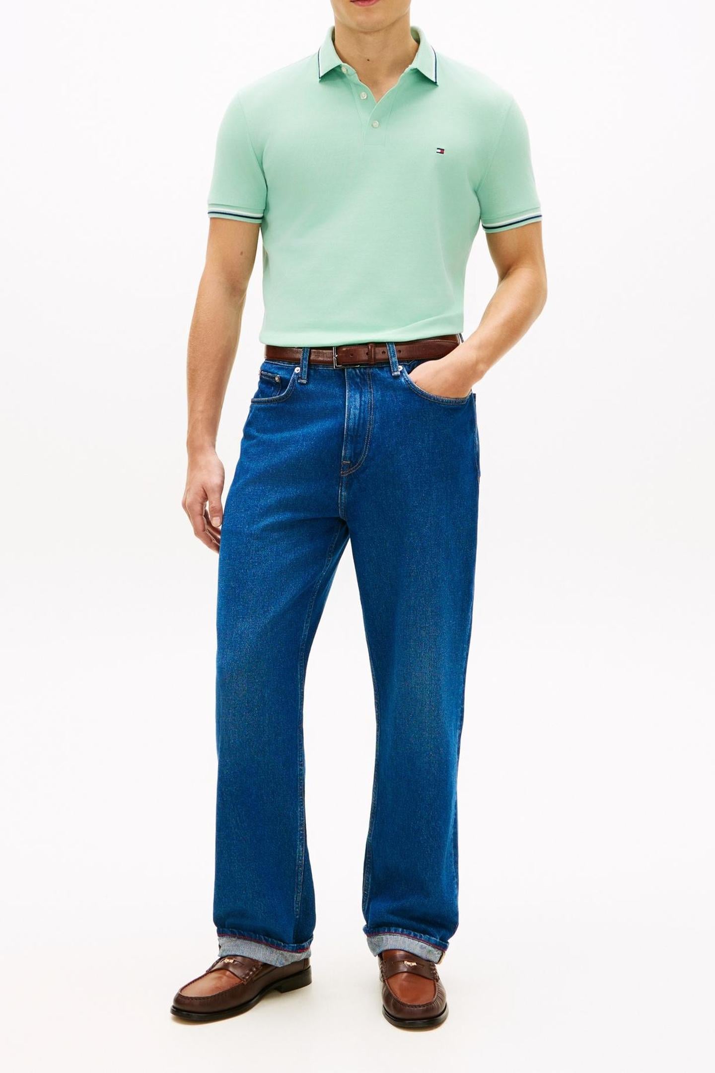 TIPPED SLIM FIT POLO CRUSHED MINT 1