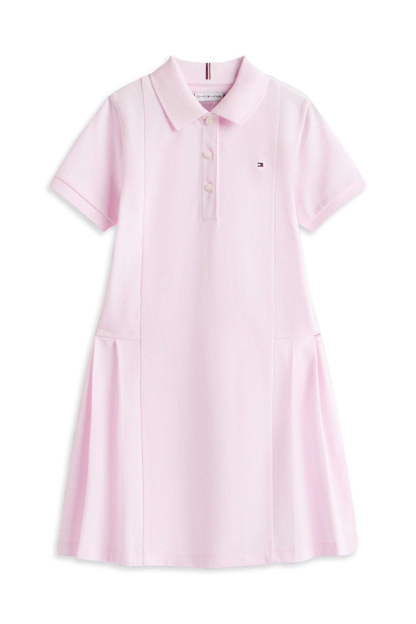 GIRLS PLEATED POLO DRESS PEARLY PINK 3