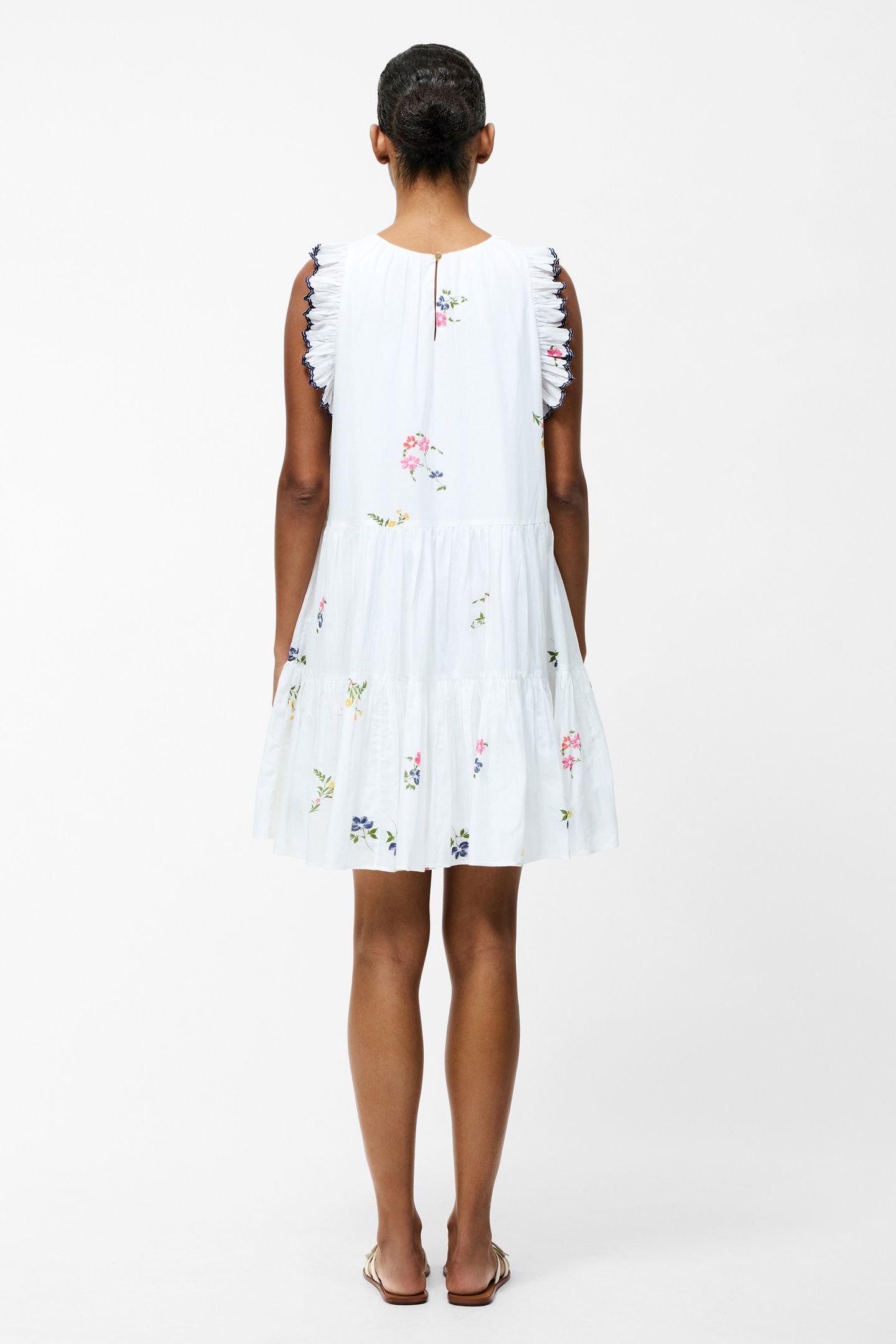 KIRSTY HOLLAND TIERED DRESS WHITE MULTI 4