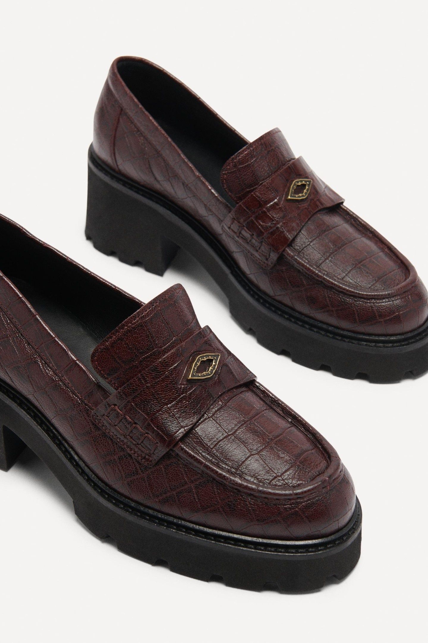 MOCASSIN CROCO CLAYMENCE BORDEAUX 4