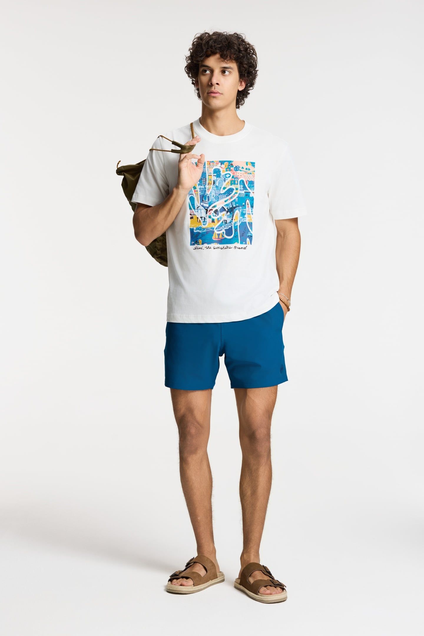LIAM REGULAR T-SHIRT SHIWI ISLAND BLOCK WHITE 1