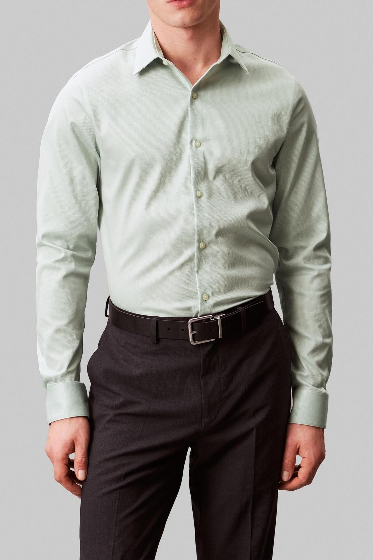 SLIM PERF SOLID SHIRT SAGE 2