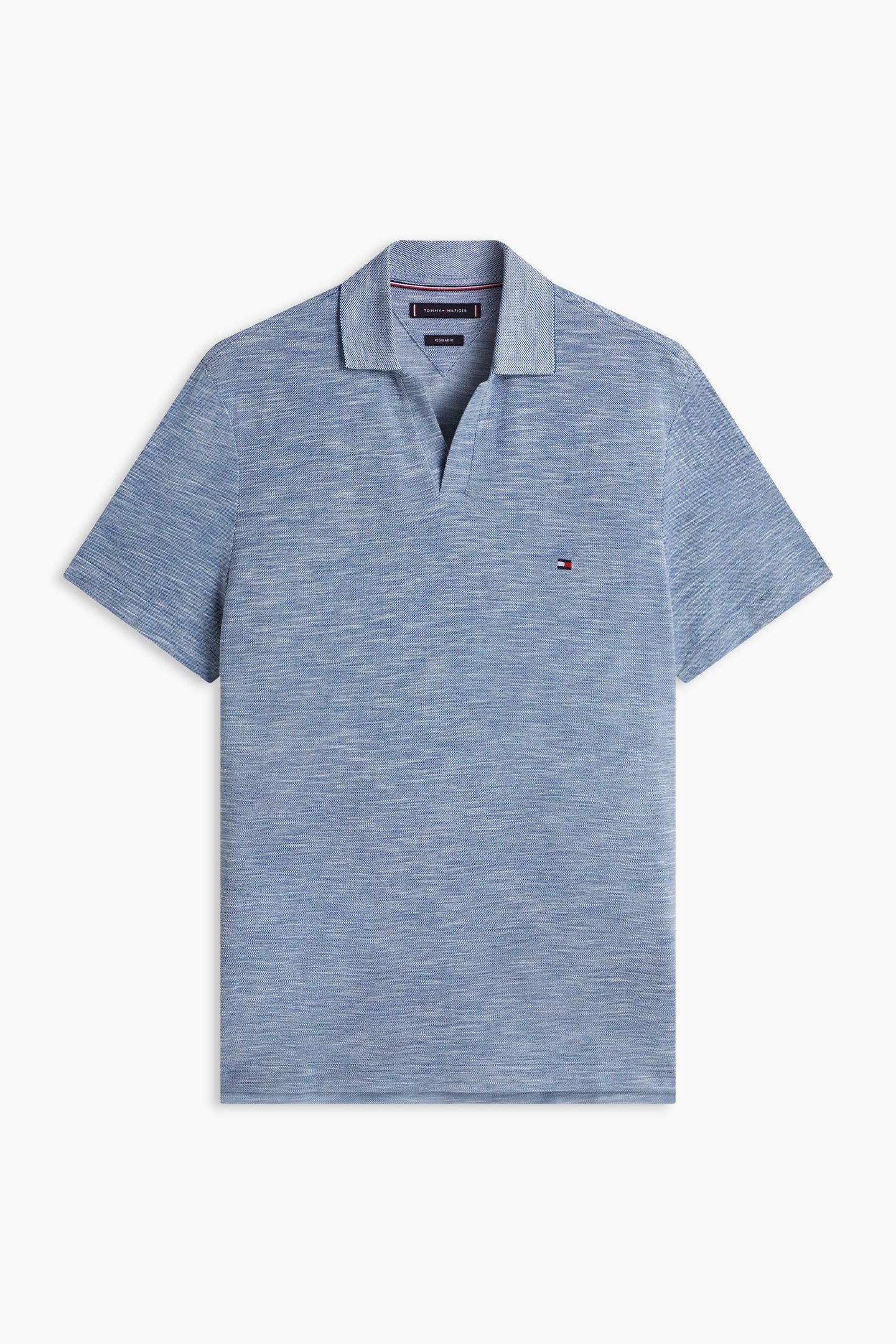 SLUB OXFORD PIQUE POLO BLUE JEAN/WHITE 4
