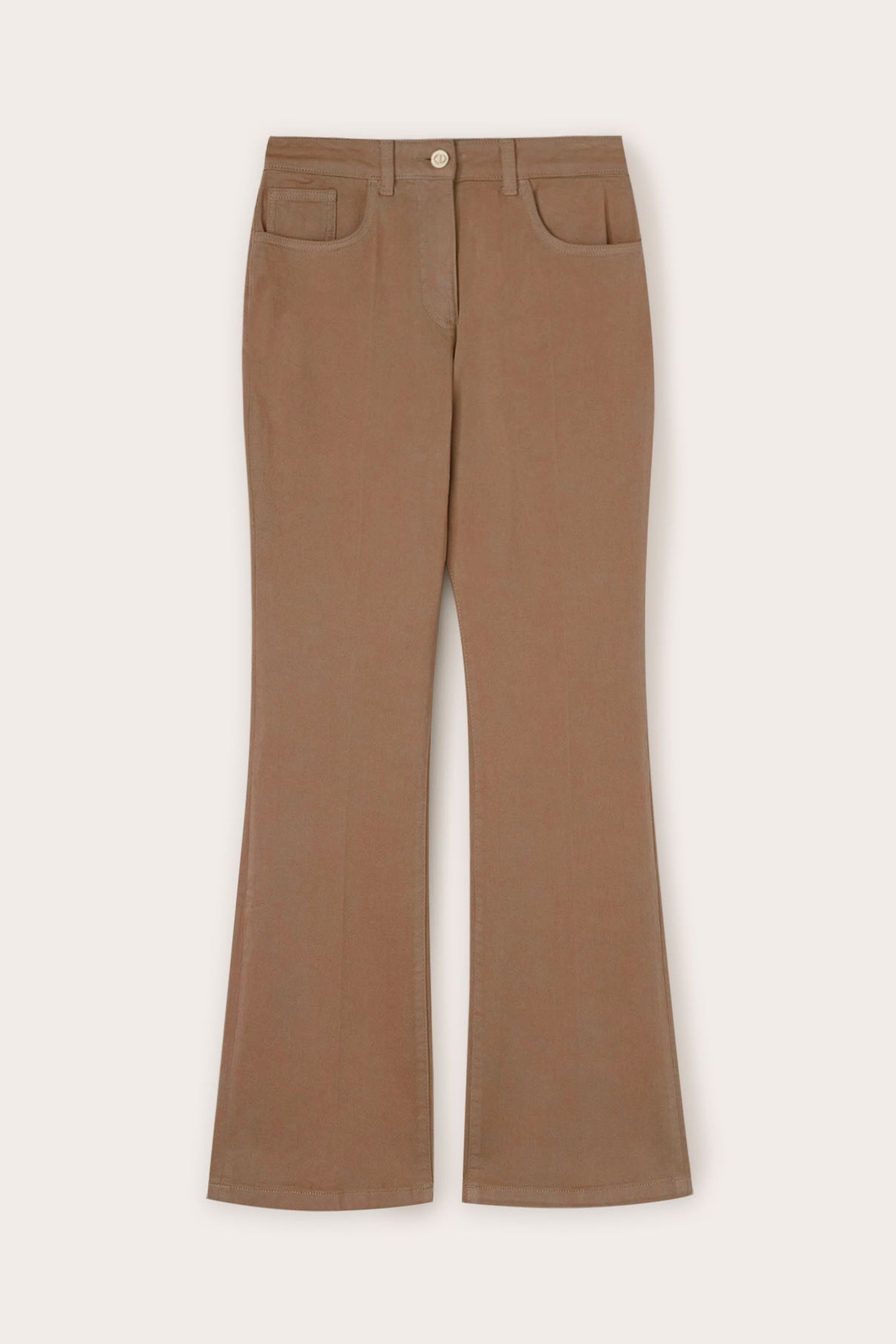 DRILL BOOTLEG TROUSERS BEIGE 4