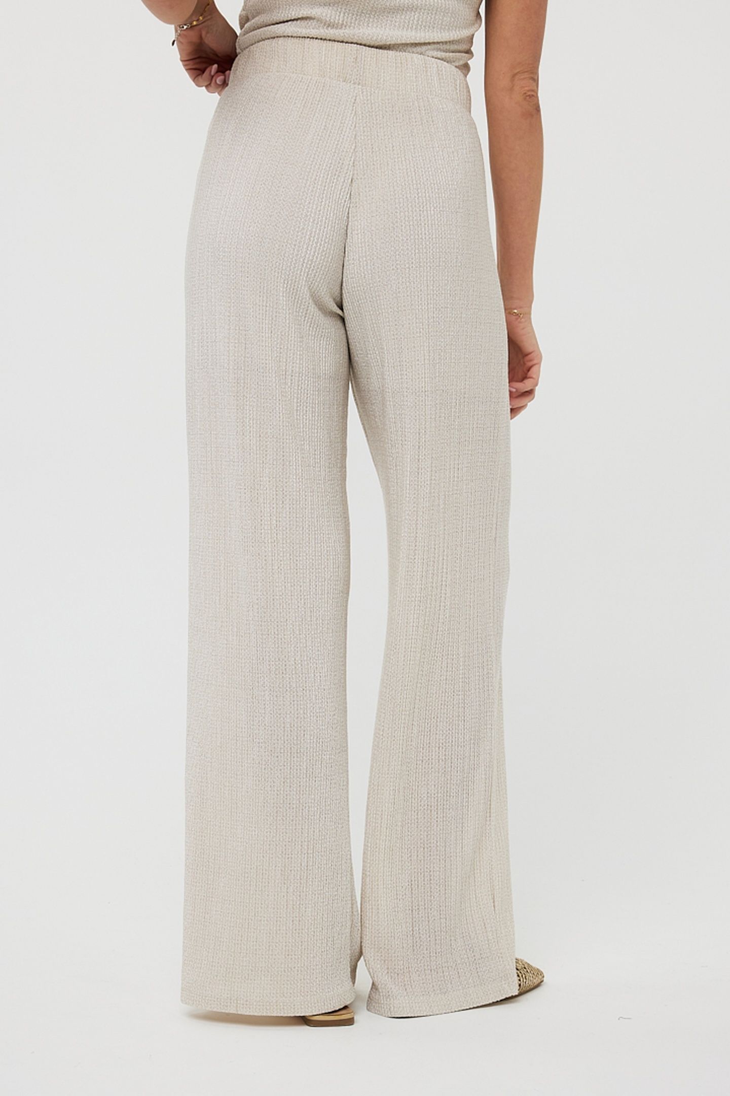 TROUSERS PLISSE GLITTER CHAMPAGNE 3