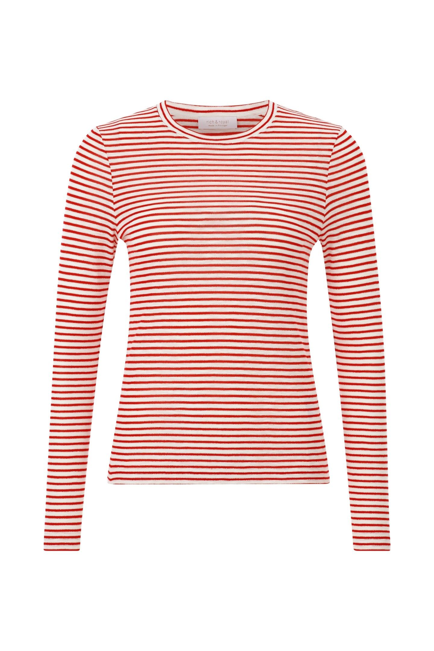 SPARKLE STRIPED LONGSLEEVE ORGANIC SUNSET RED 4