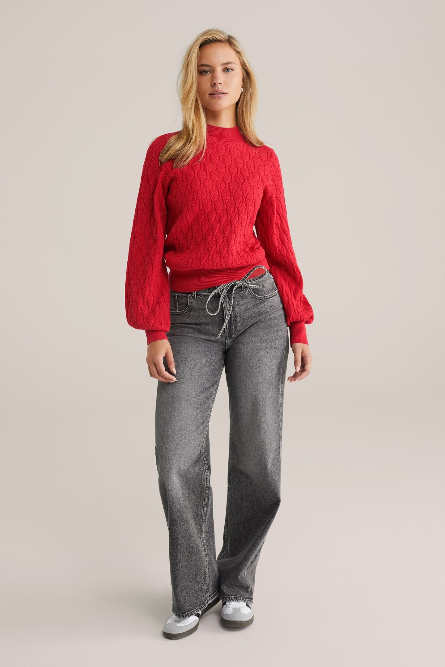 KNITTED PULLOVER FIRE RED 2