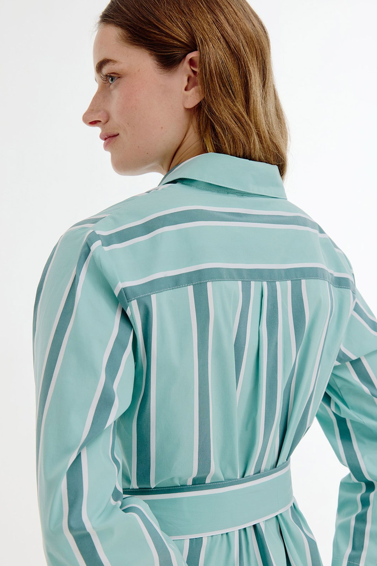 BOUDEWIJN DRESS WASABI GREEN STRIPE 3