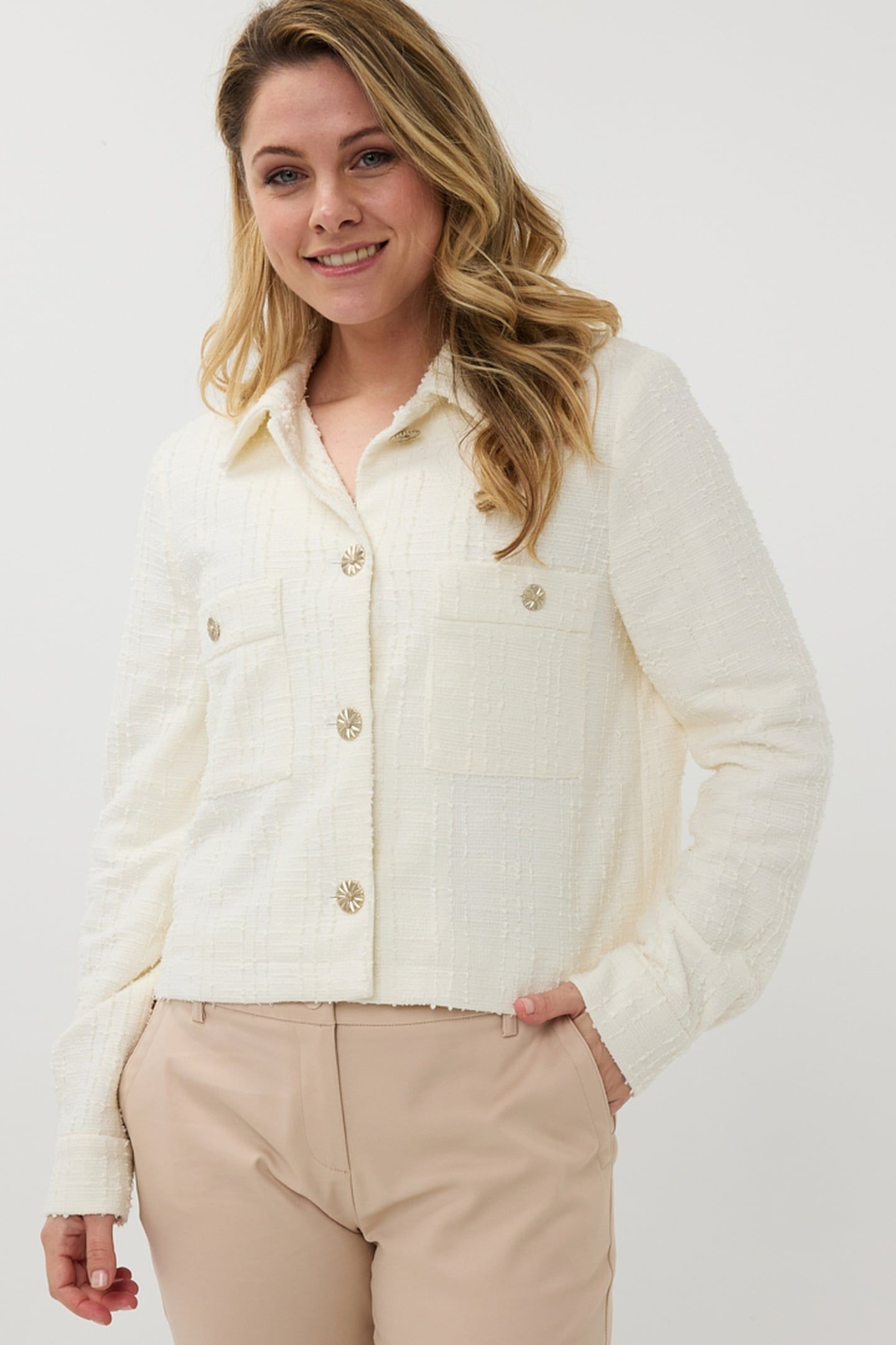 JACKET STRETCHY BOUCLE OFF WHITE 3