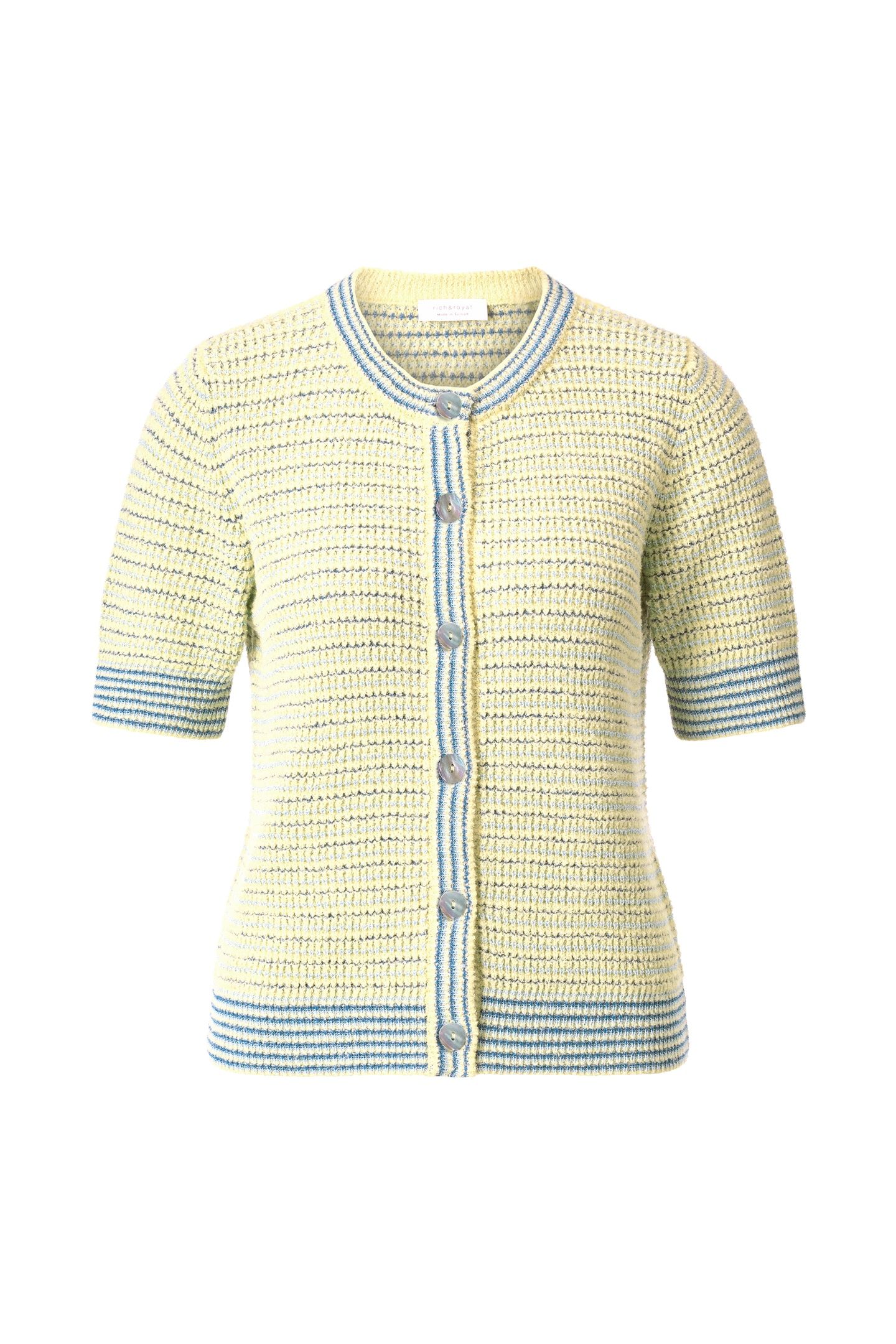 STRIPED TOWELLING CARDIGAN LIGHT VANILLA 4