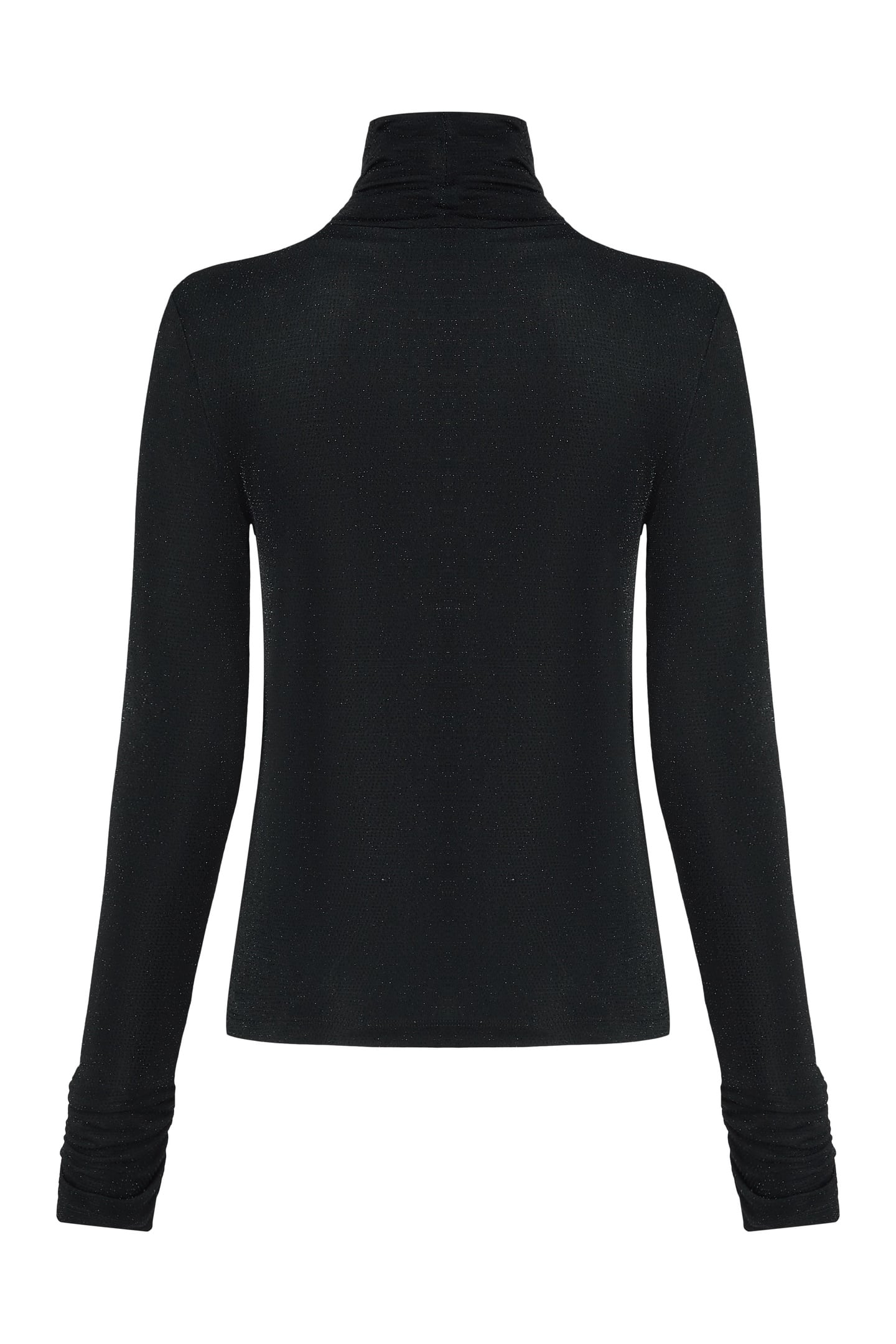 SHINY MOCK NECK LS TOP BLACK 1