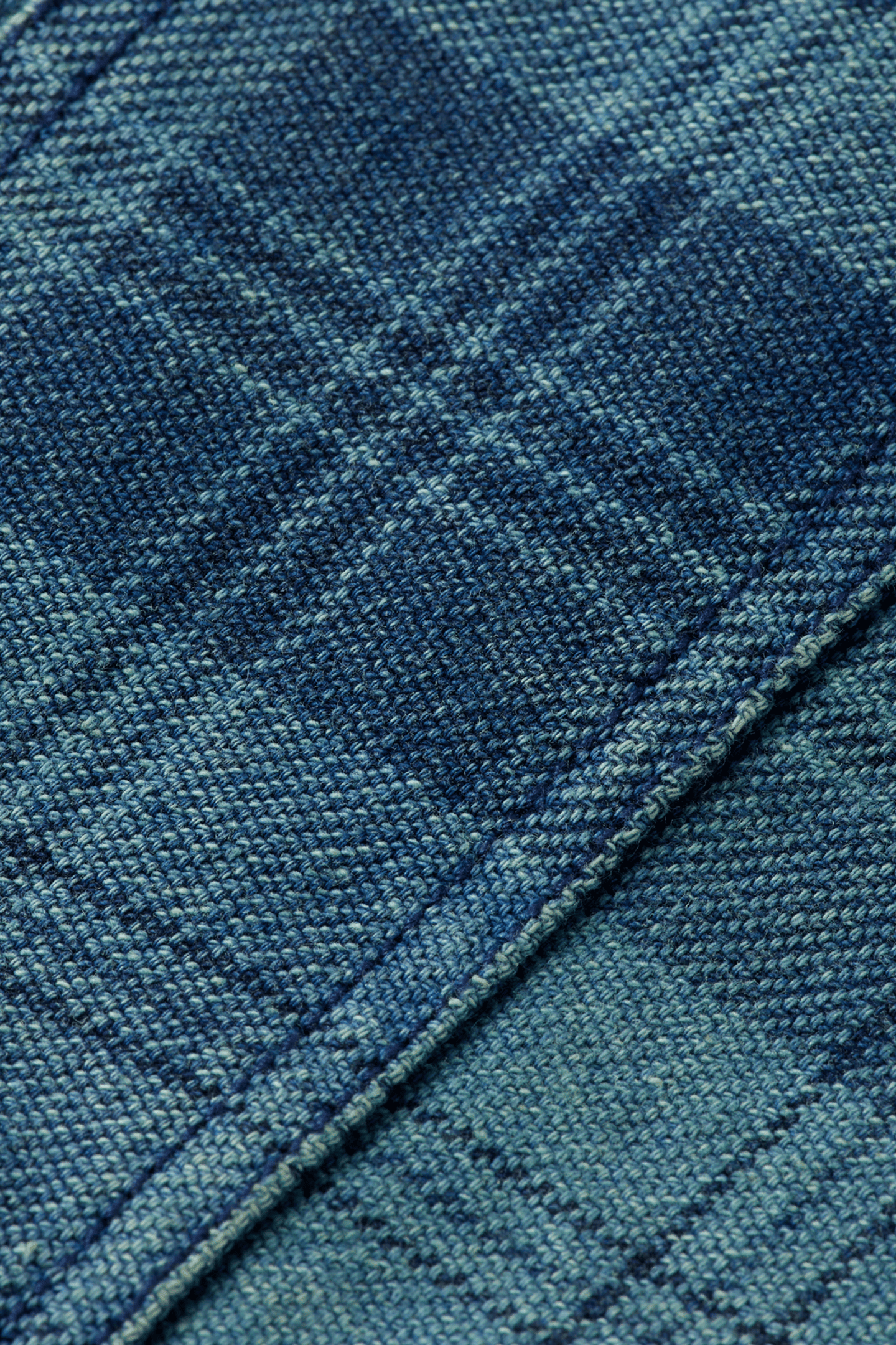WASHED DENIM CHECKED LOOSE OVERSHIRT INDIGO CHECK 7