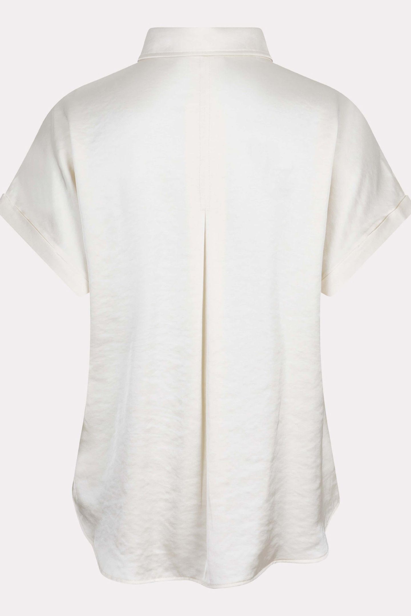 BLOUSE S/SLVE POCKET SATIN LOOK OFF WHITE 6