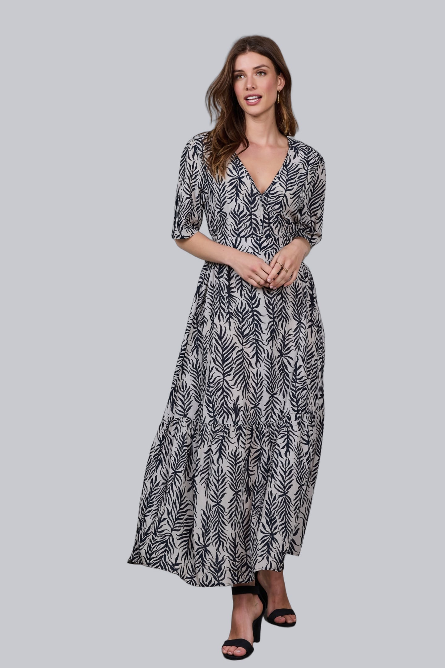 DRESS BONITA SAND PALM LEAVES PRINT 2