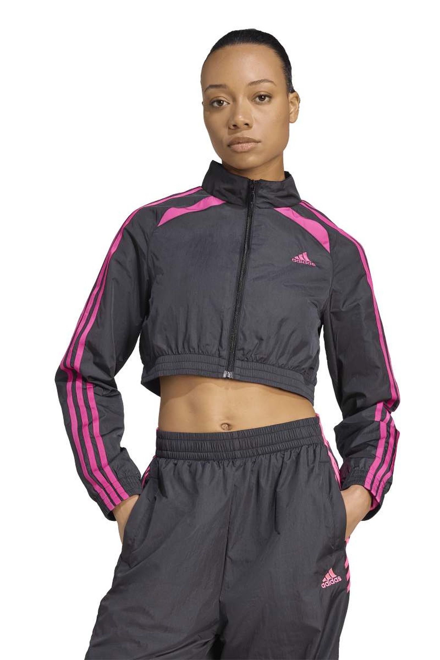 ORIGINALS TEAMGEIST ADICOLOR CROPPED TRACK TOP BLACK 1
