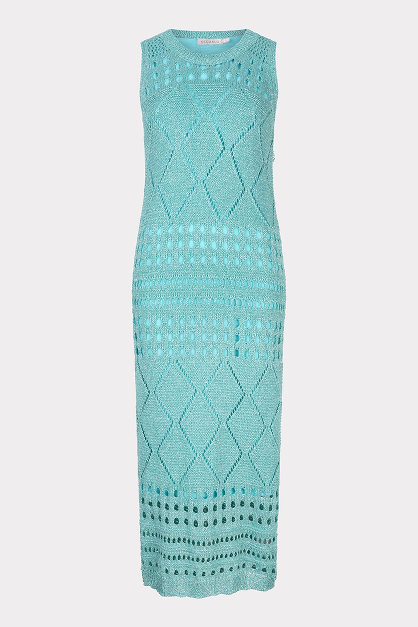 DRESS FANCY OPEN KNIT LUREX LAGOON 4