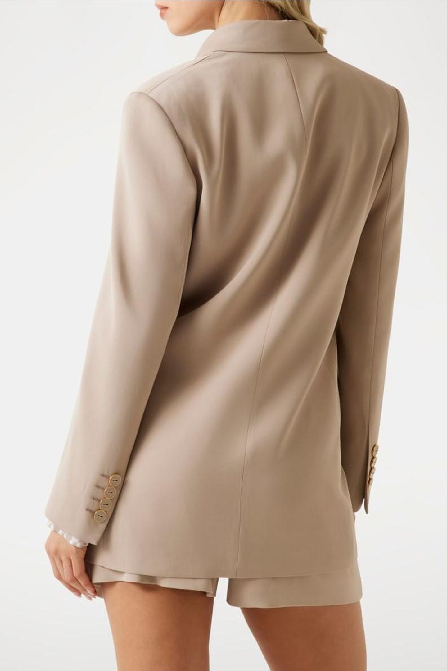 NINA DOUBLE BREASTED VELVET TAUPE 3