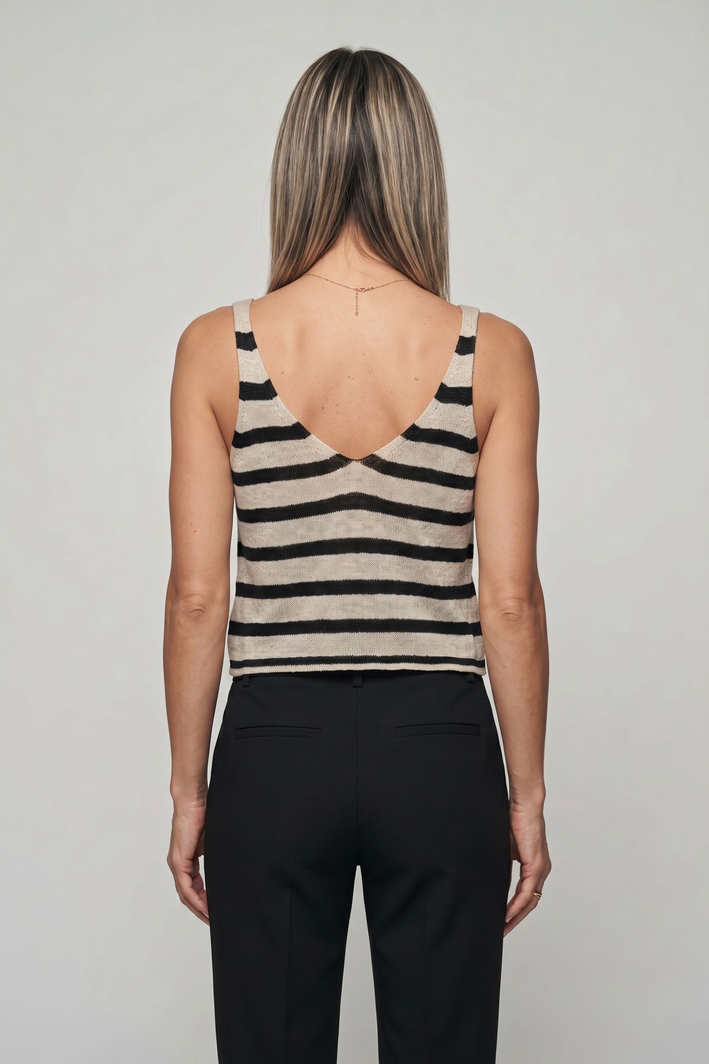 THE STRIPED THIN KNIT TANK TOP 3