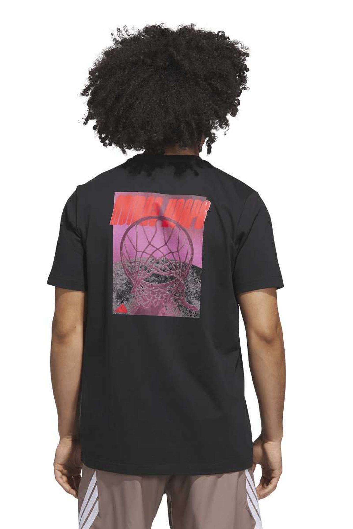 UNISEX PERFORMANCE ADIDAS HOOPS GRAPHIC TEE BLACK 3