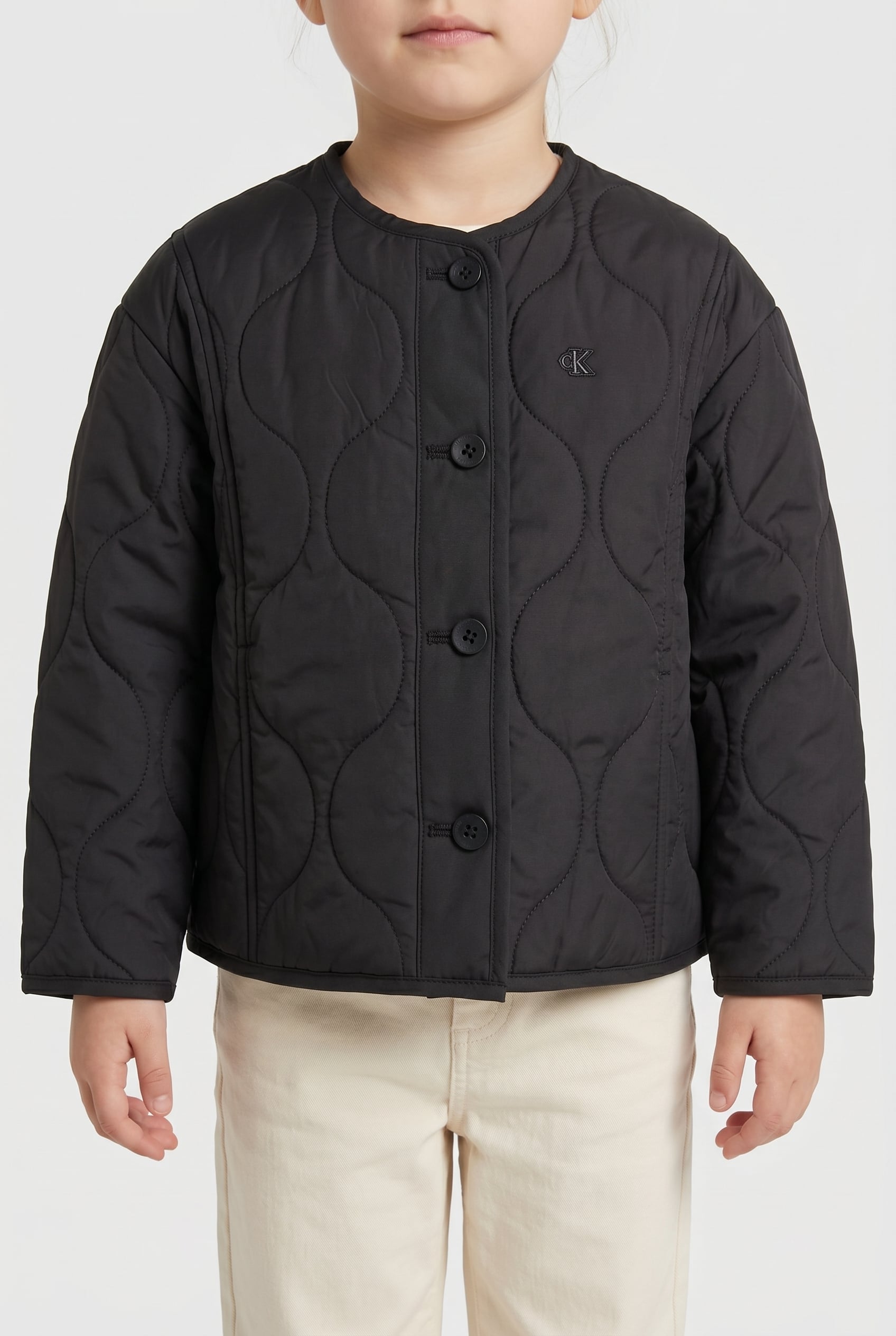 GIRLS QUILTED JACKET BLACK 4