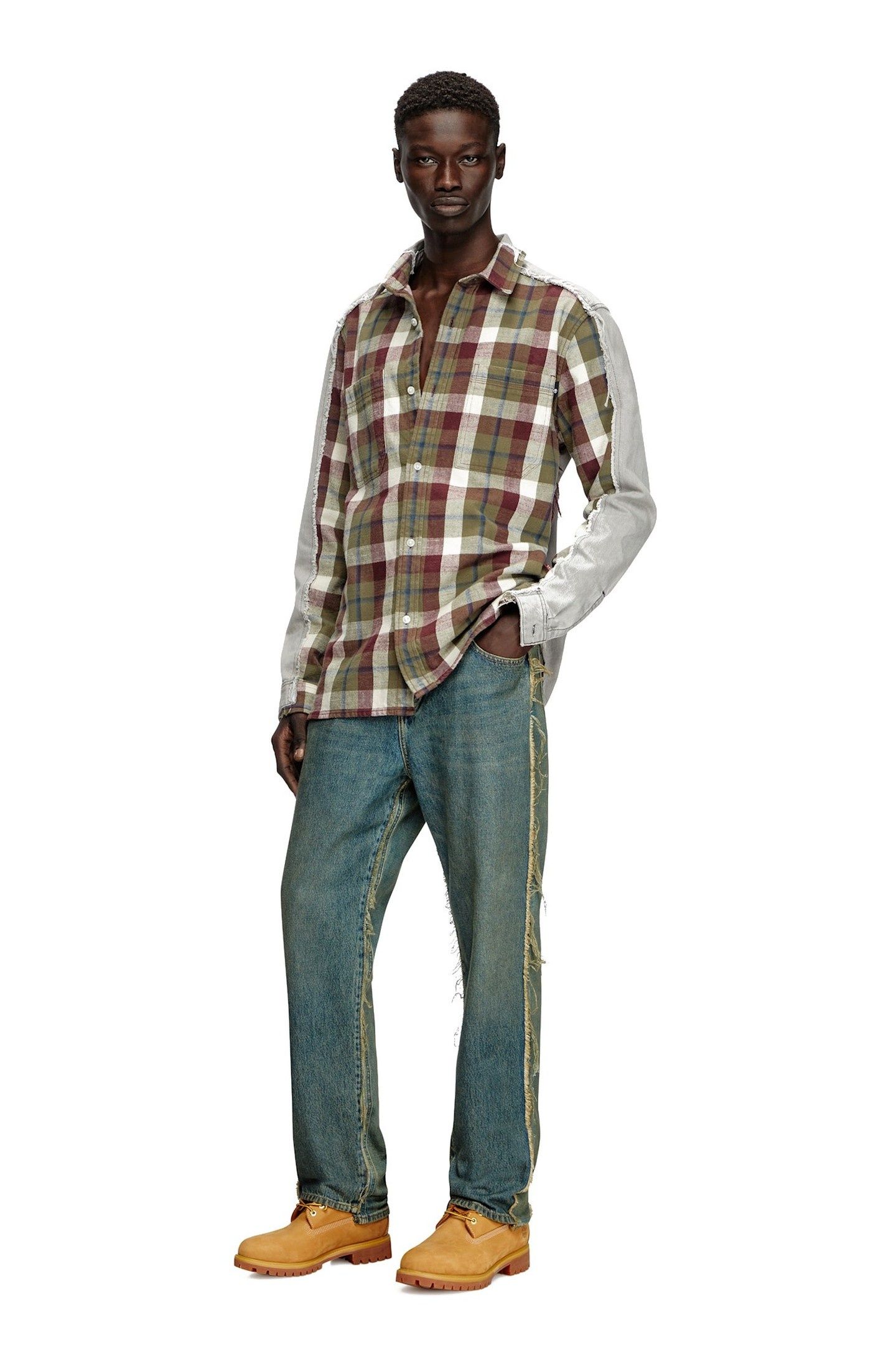 UNISEX DIESELOVES TBL FLANNEL/BACK DENIM SHIRT 1