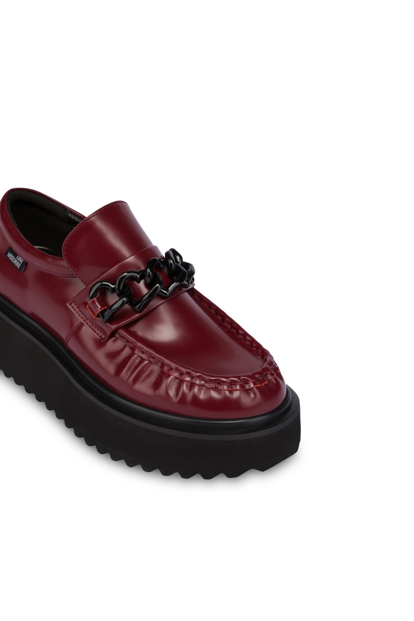 PLATFORM POWER ABRASIVE CALFSKIN LOAFERS RED 3