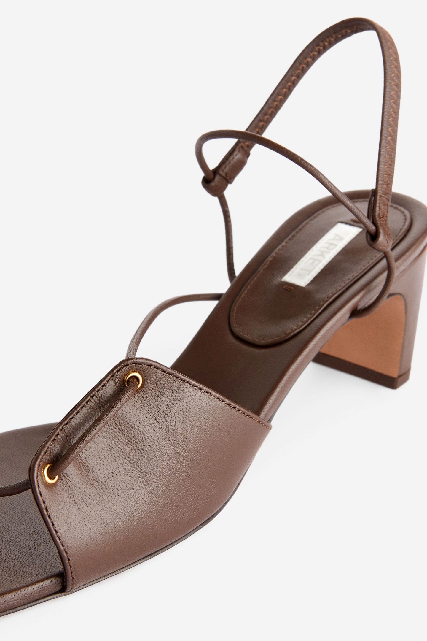 EYELET HEEL SANDALETTE BROWN 4