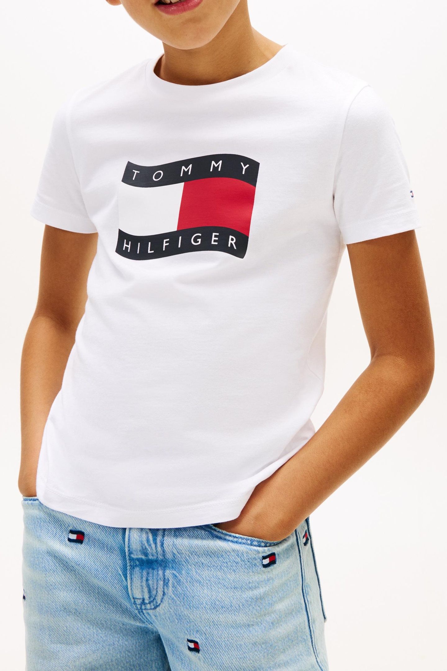 BOYS WAVY FLAG T-SHIRT WHITE 1