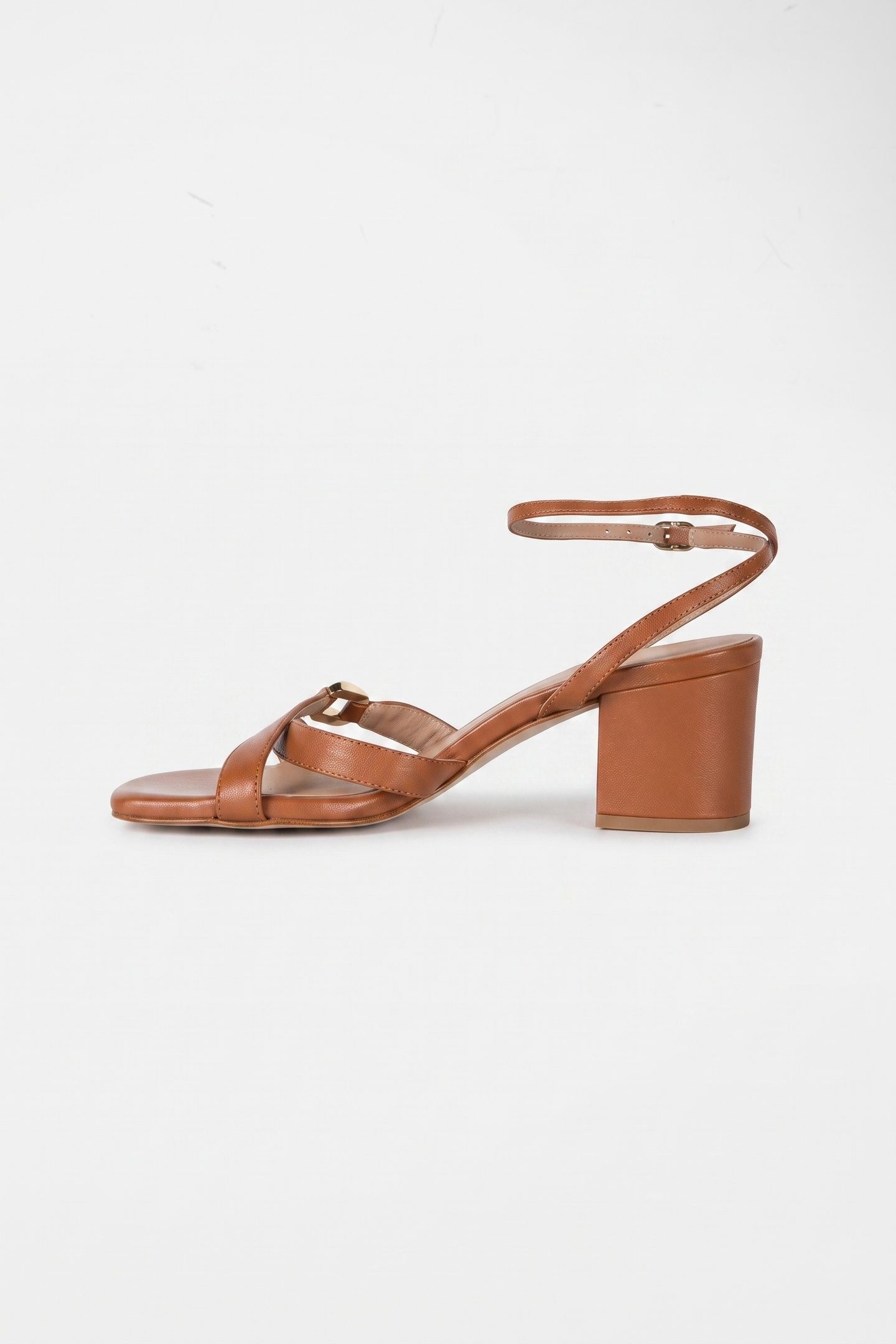 ENA OLOID BLOCK HEEL TAN 2