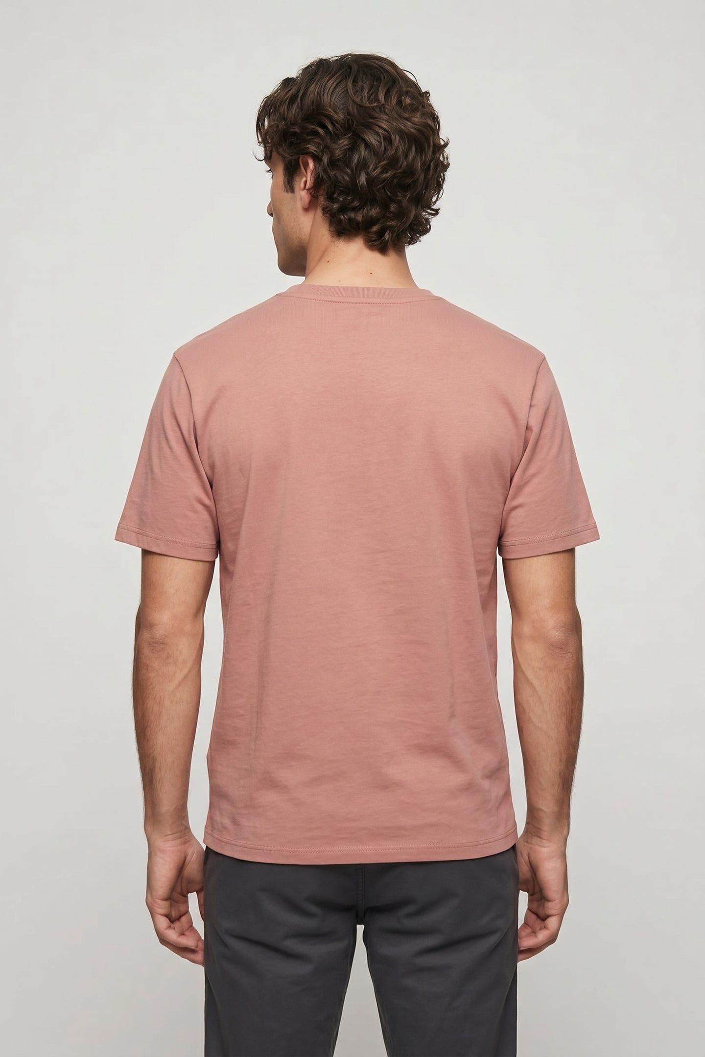 PRINT STACK LOGO SHORT SLEEVE TEE DARK PINK 2