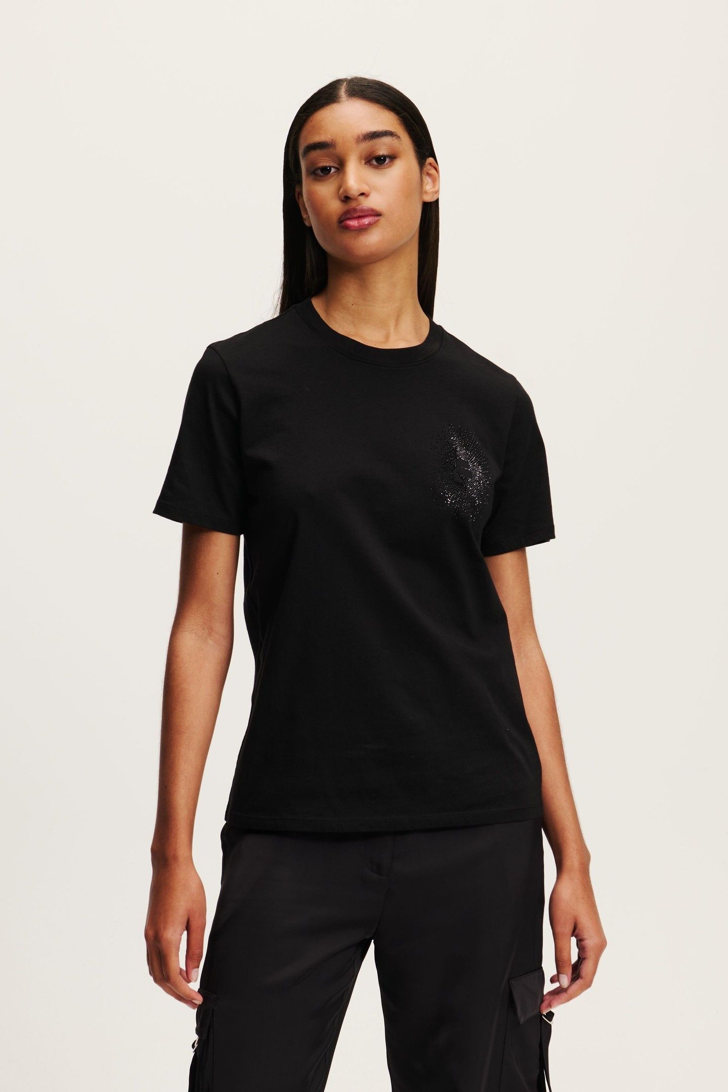 KAMEO RHINESTONE T-SHIRT BLACK 1
