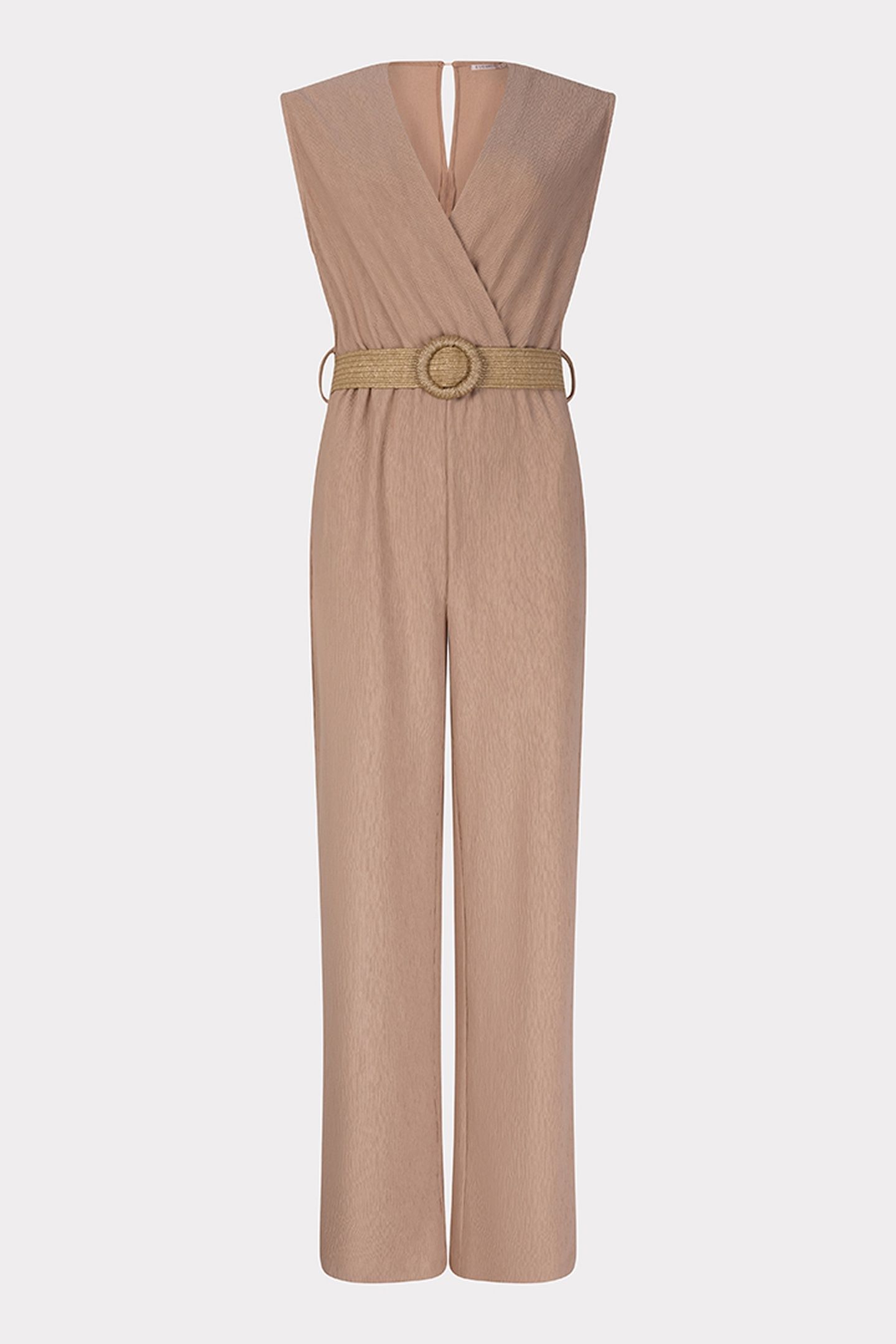 JUMPSUIT FANCY CRINKLE DARK SAND 4