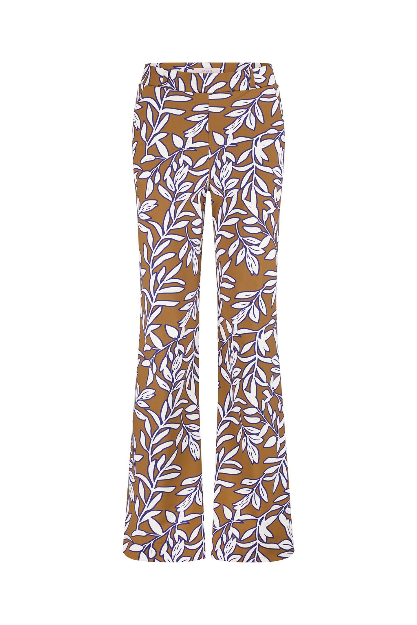 MARILON LEAVES TROUSERS CARAMEL/INK BLUE 5