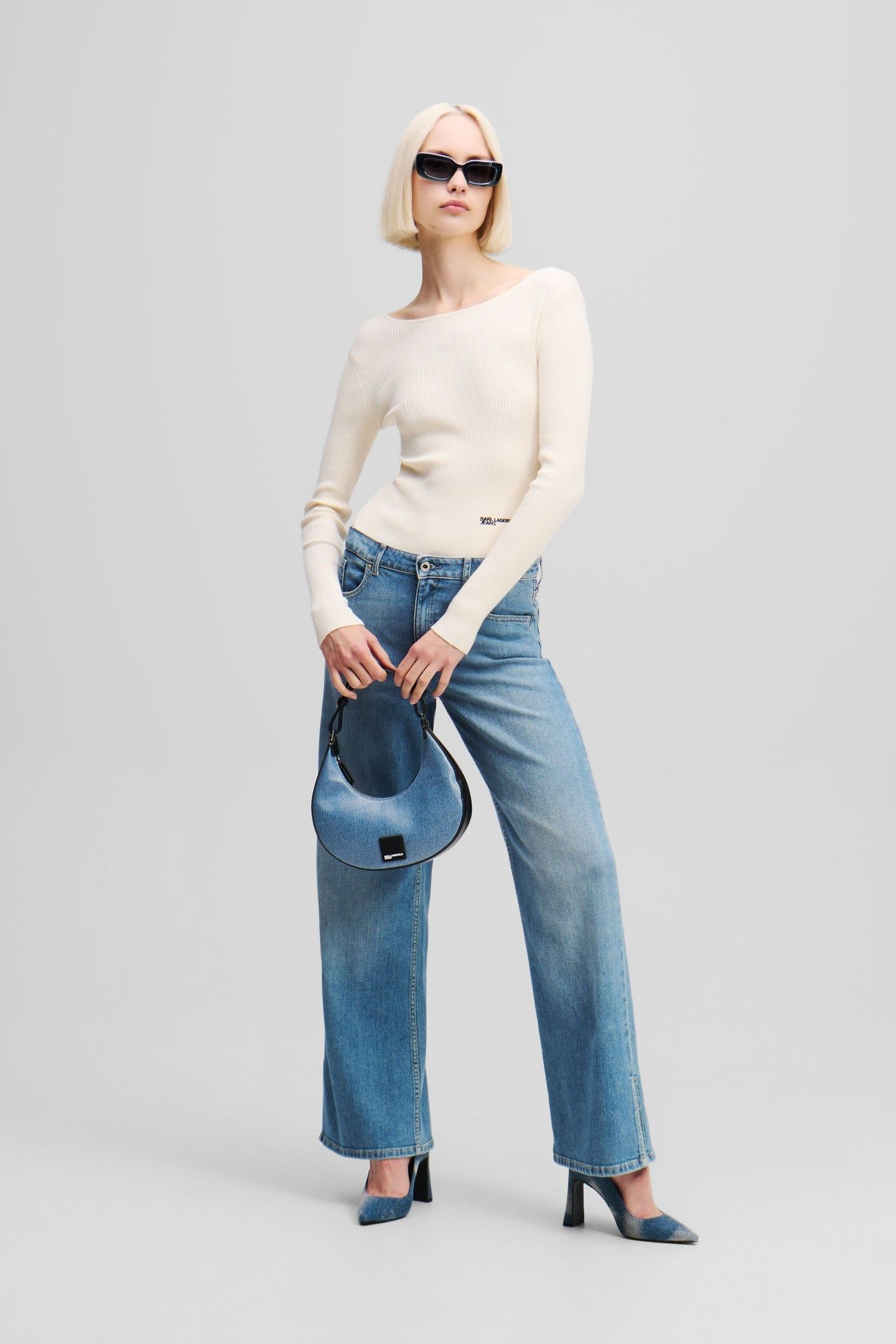RELAXED DENIM W/ SLIT WASHED MID BLUE 6