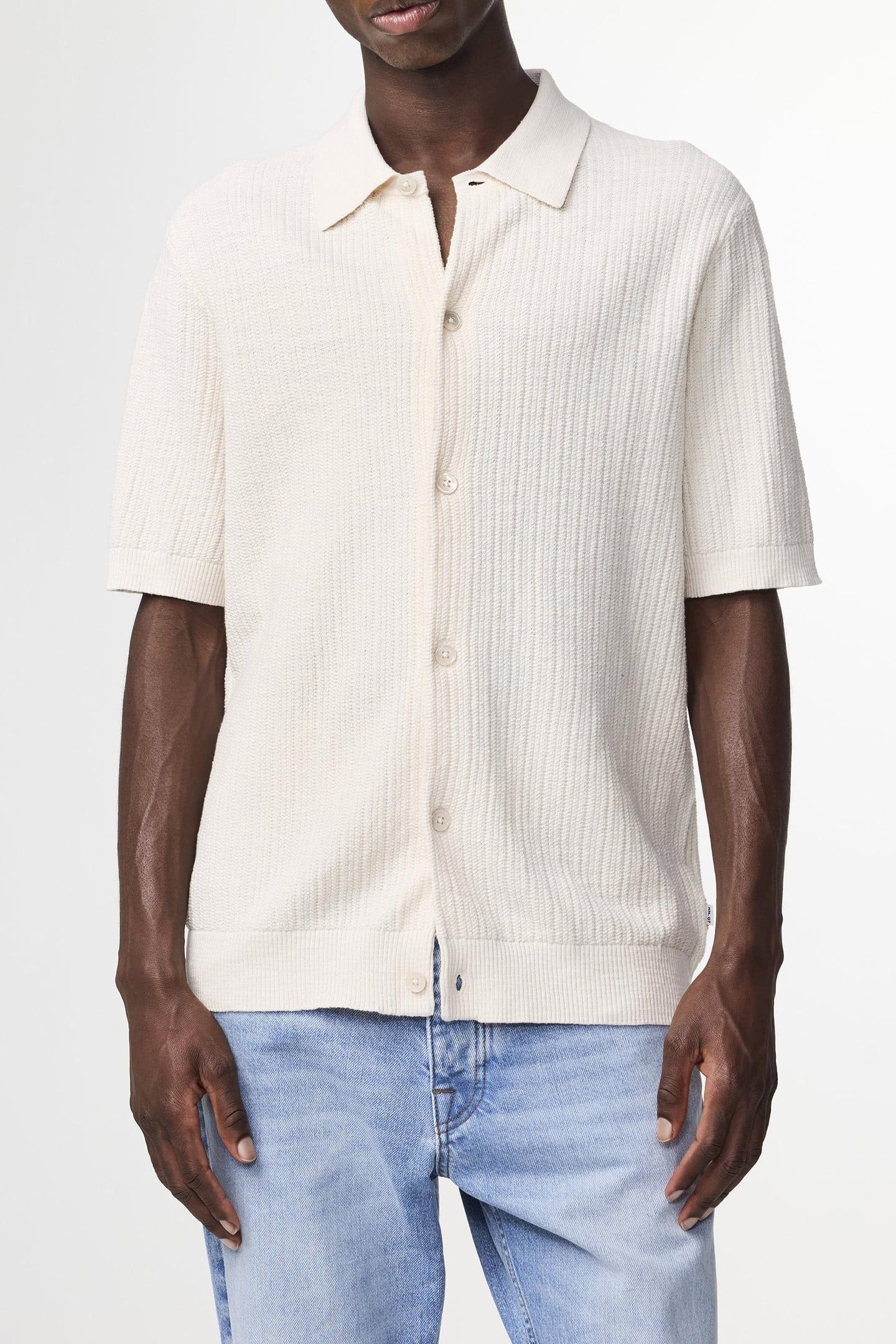 NOLAN POLO CARDIGAN 6695 KNIT ECRU 1