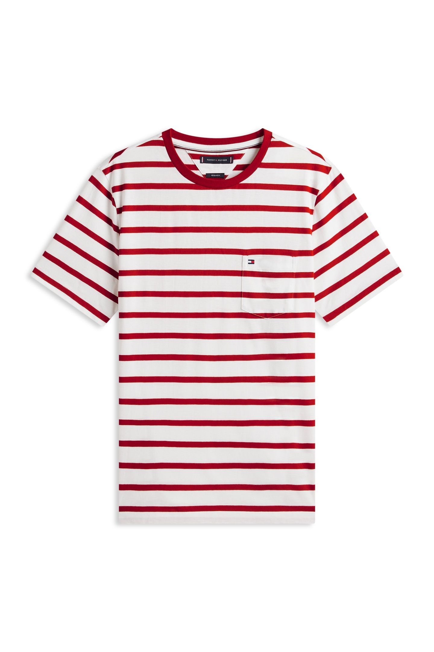 ESSENTIAL REGULAR FIT STRIPE T-SHIRT ECRU/MEDIUM RED STRIPE 4