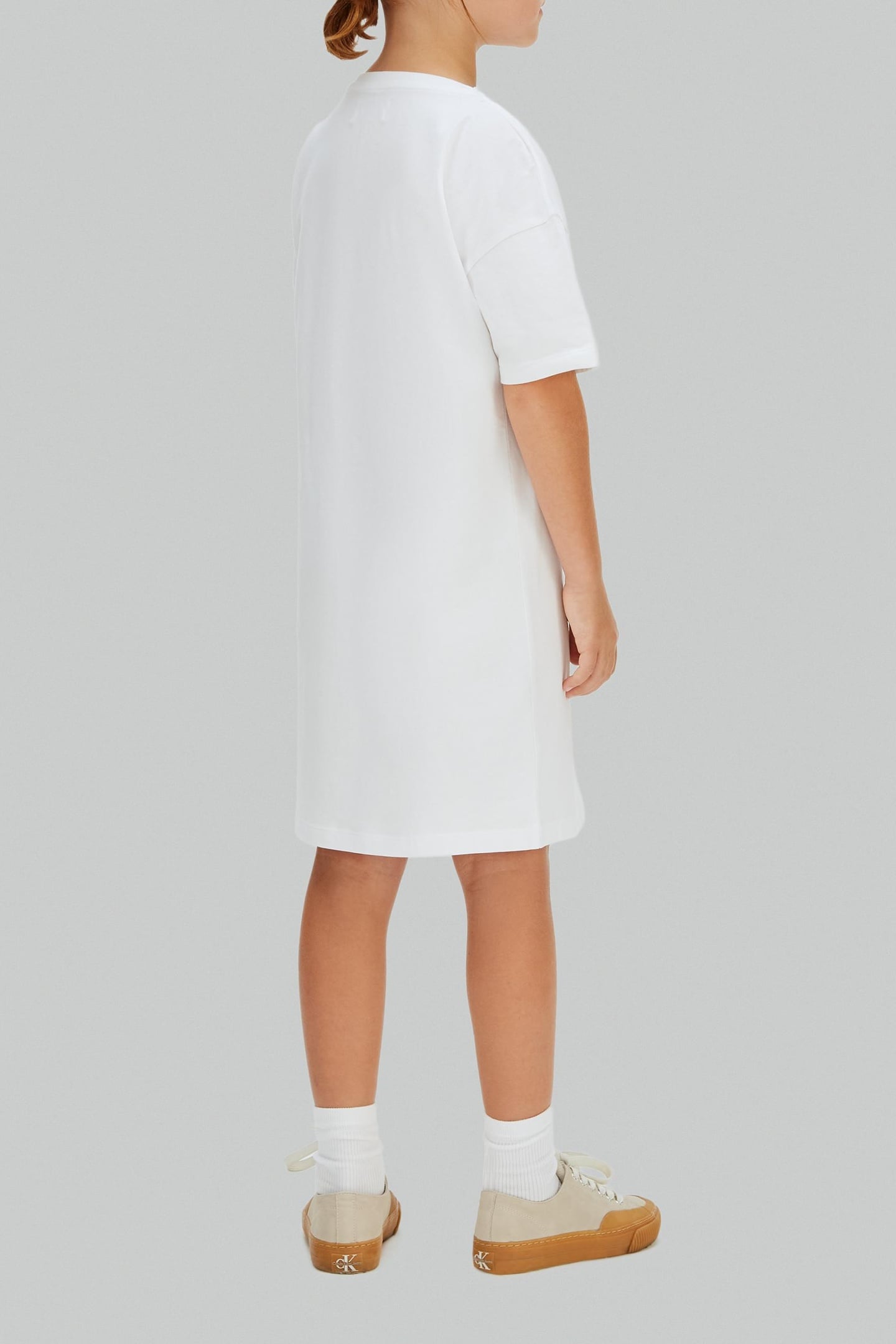 GIRLS CK MONOGRAM TEE DRES WHITE 3