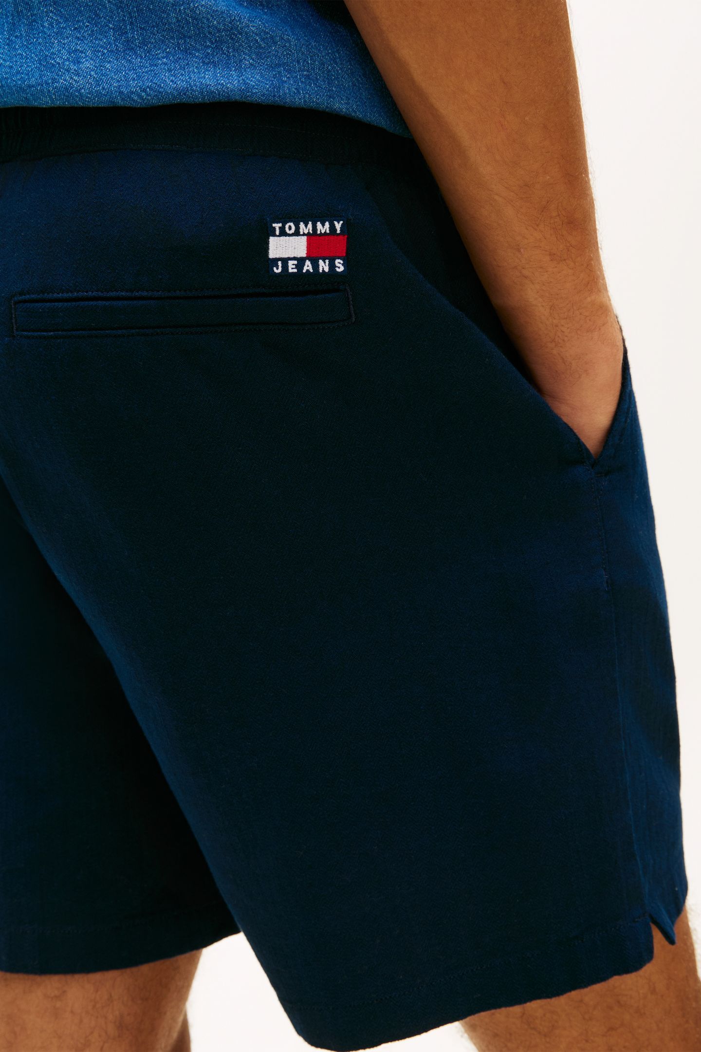 TJM LINEN BLEND PULL SHORTS DARK NIGHT NAVY 5