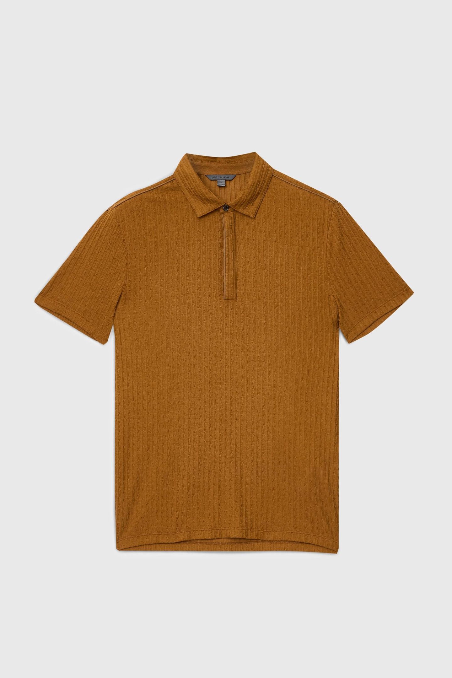 GRANA REGULAR FIT SS POLO IN JACQUARD ST SIENNA BROWN 3
