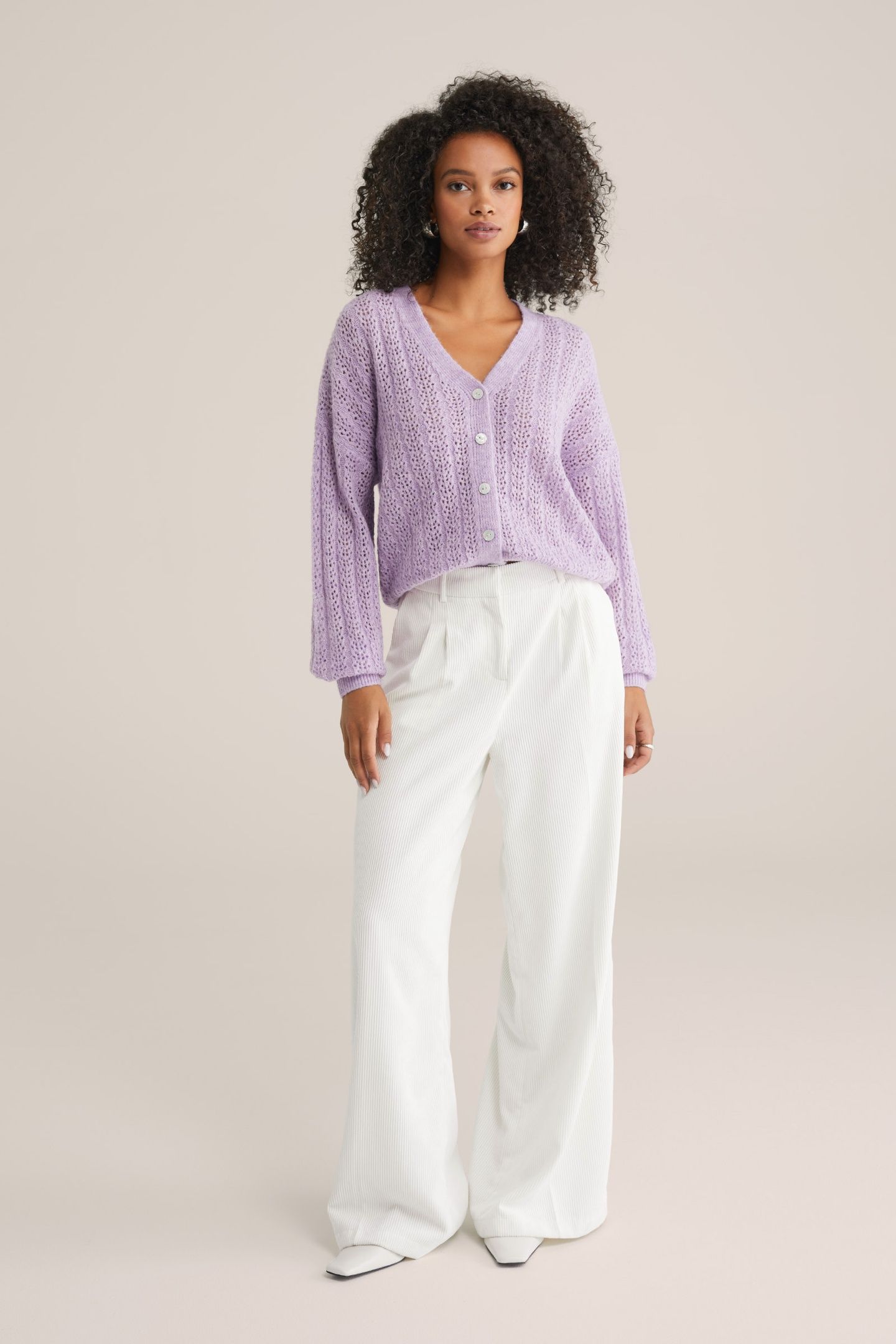 KNITTED CARDIGAN LILAC 3